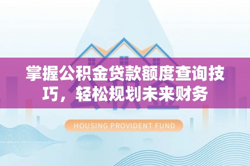 琼山掌握公积金贷款额度查询技巧，轻松规划未来财务