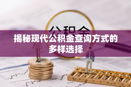 琼山揭秘现代公积金查询方式的多样选择